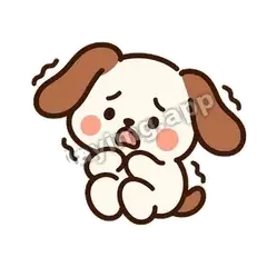 小狗害怕 - 边框热热狗表情