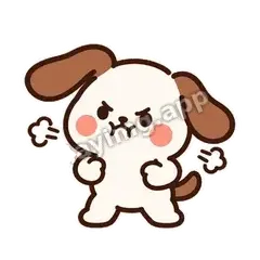 小狗生气 - 边框热热狗表情