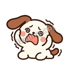 小狗崩溃 - 边框热热狗表情