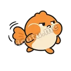 鱼先走 - 鼓腮小金鱼表情