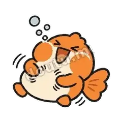 笑裂了 - 鼓腮小金鱼表情