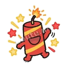 挥手 - 跨年小烟花表情