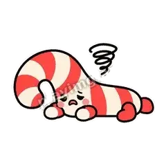 累死了 - 圣诞拐杖糖表情