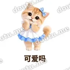 可爱吗 - 蓝裙金渐层表情