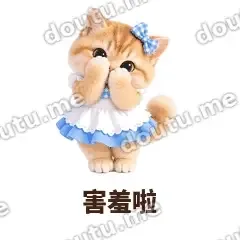 害羞啦 - 蓝裙金渐层表情