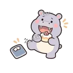 明天再减 - 嘴馋小河马表情