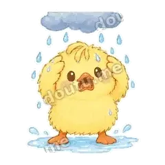 下雨了 - 小黄鸭表情