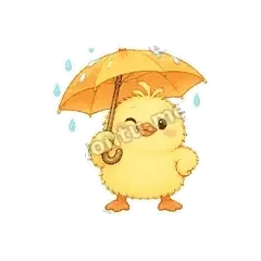 撑伞 - 小黄鸭表情