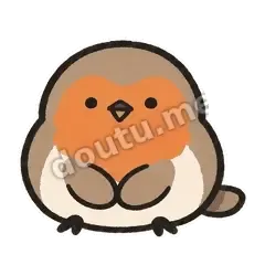无字乖乖坐 - 困困知更鸟表情