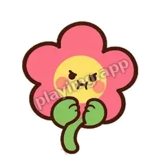 粉花生气 - 边框甜甜粉花表情