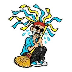呜呜呜 - 飘带扫把哥表情