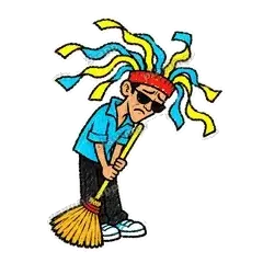 对不住 - 飘带扫把哥表情