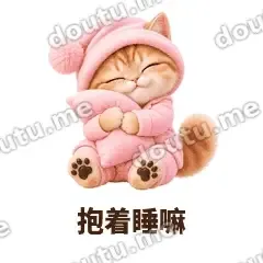 抱着睡嘛 - 粉睡衣金渐层表情