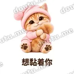 想黏着你 - 粉睡衣金渐层表情