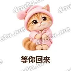 等你回来 - 粉睡衣金渐层表情