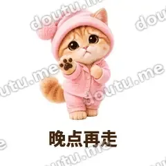 晚点再走 - 粉睡衣金渐层表情
