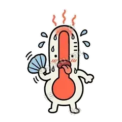 热死了 - 冷热温度计表情