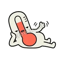 懒得动 - 冷热温度计表情