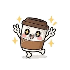 开机成功 - 小咖啡杯表情