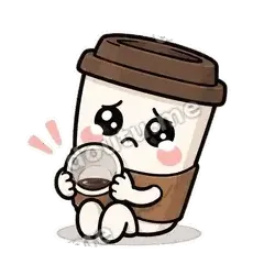 舍不得喝完 - 小咖啡杯表情