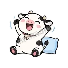 睡饱了 - 小奶牛表情