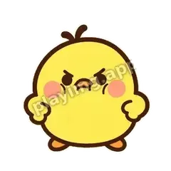 小鸡生气 - 边框慌慌鸡表情