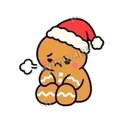 郁闷了 - 圣诞姜饼人表情
