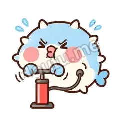 正在充气 - 气鼓鼓河豚表情