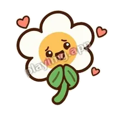 白花可爱 - 边框礼貌白花表情