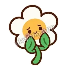白花害羞 - 边框礼貌白花表情
