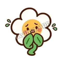 白花害怕 - 边框礼貌白花表情