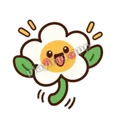 白花激动 - 边框礼貌白花表情