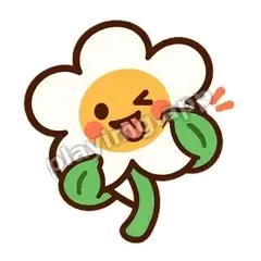 白花调皮 - 边框礼貌白花表情