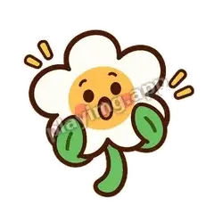 白花惊讶 - 边框礼貌白花表情