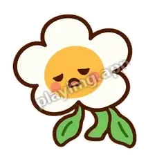 白花疲惫 - 边框礼貌白花表情