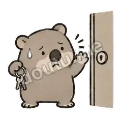 被锁门外了 - 手忙小袋熊表情