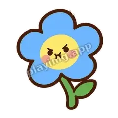 蓝花生气 - 边框静静蓝花表情