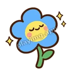 蓝花得意 - 边框静静蓝花表情