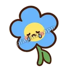 默默流泪 - 边框静静蓝花表情