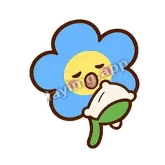蓝花困倦 - 边框静静蓝花表情