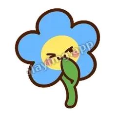 蓝花坏笑 - 边框静静蓝花表情