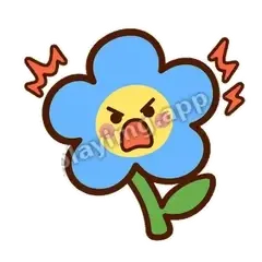 蓝花愤怒 - 边框静静蓝花表情