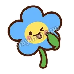 蓝花调皮 - 边框静静蓝花表情