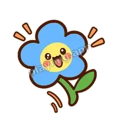 蓝花激动 - 边框静静蓝花表情