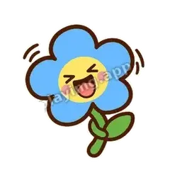蓝花大笑 - 边框静静蓝花表情