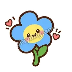 蓝花可爱 - 边框静静蓝花表情