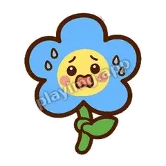 有点紧张 - 边框静静蓝花表情