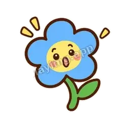 蓝花惊讶 - 边框静静蓝花表情
